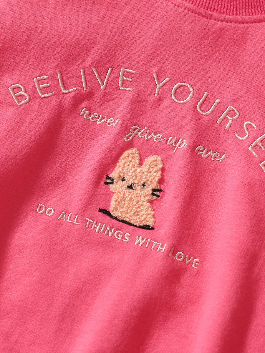 Girls Pink Heart Print Sweatshirt & Leggings Set