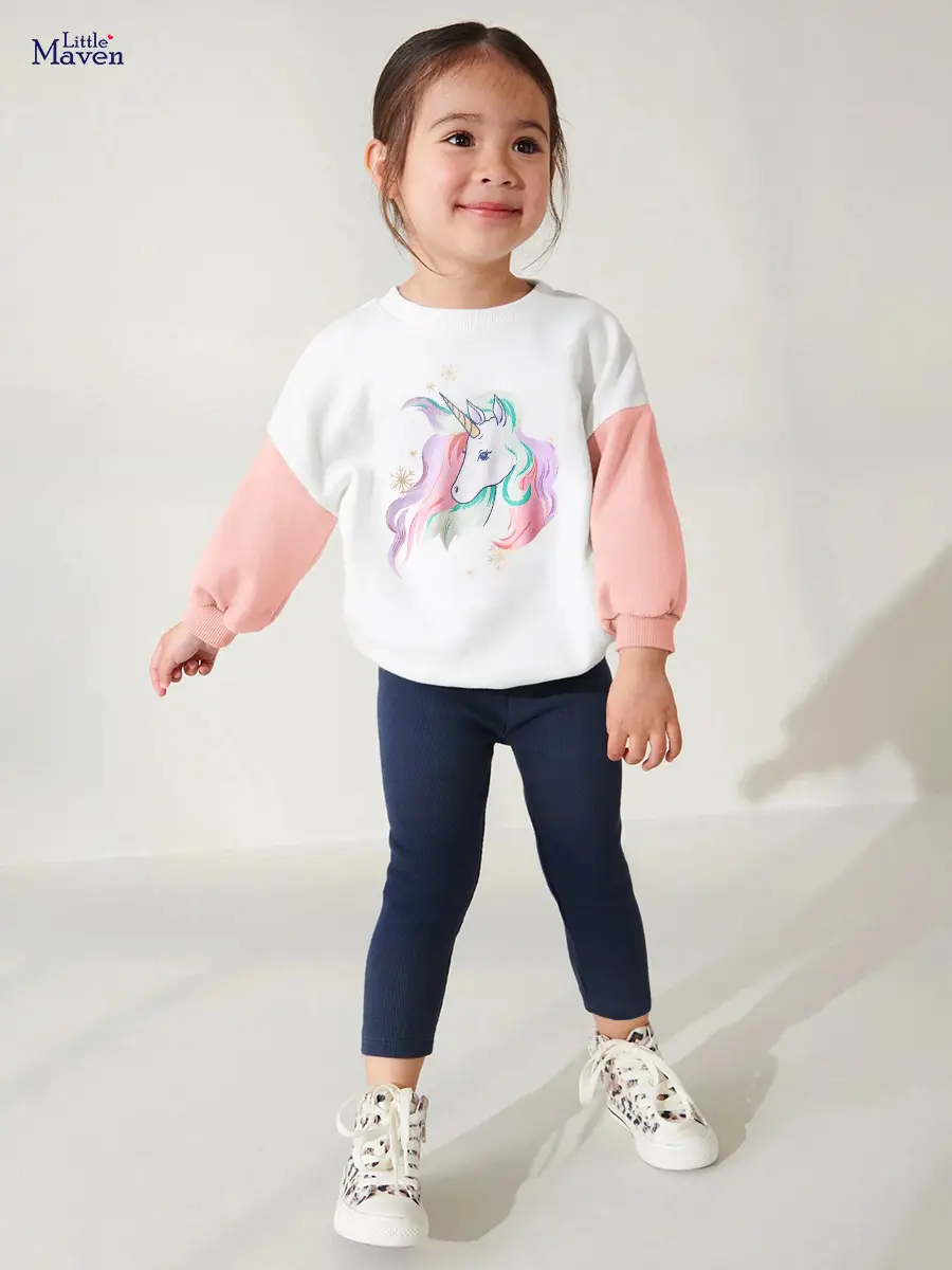 Kids Unicorn Print Swoosh Suit Pink White