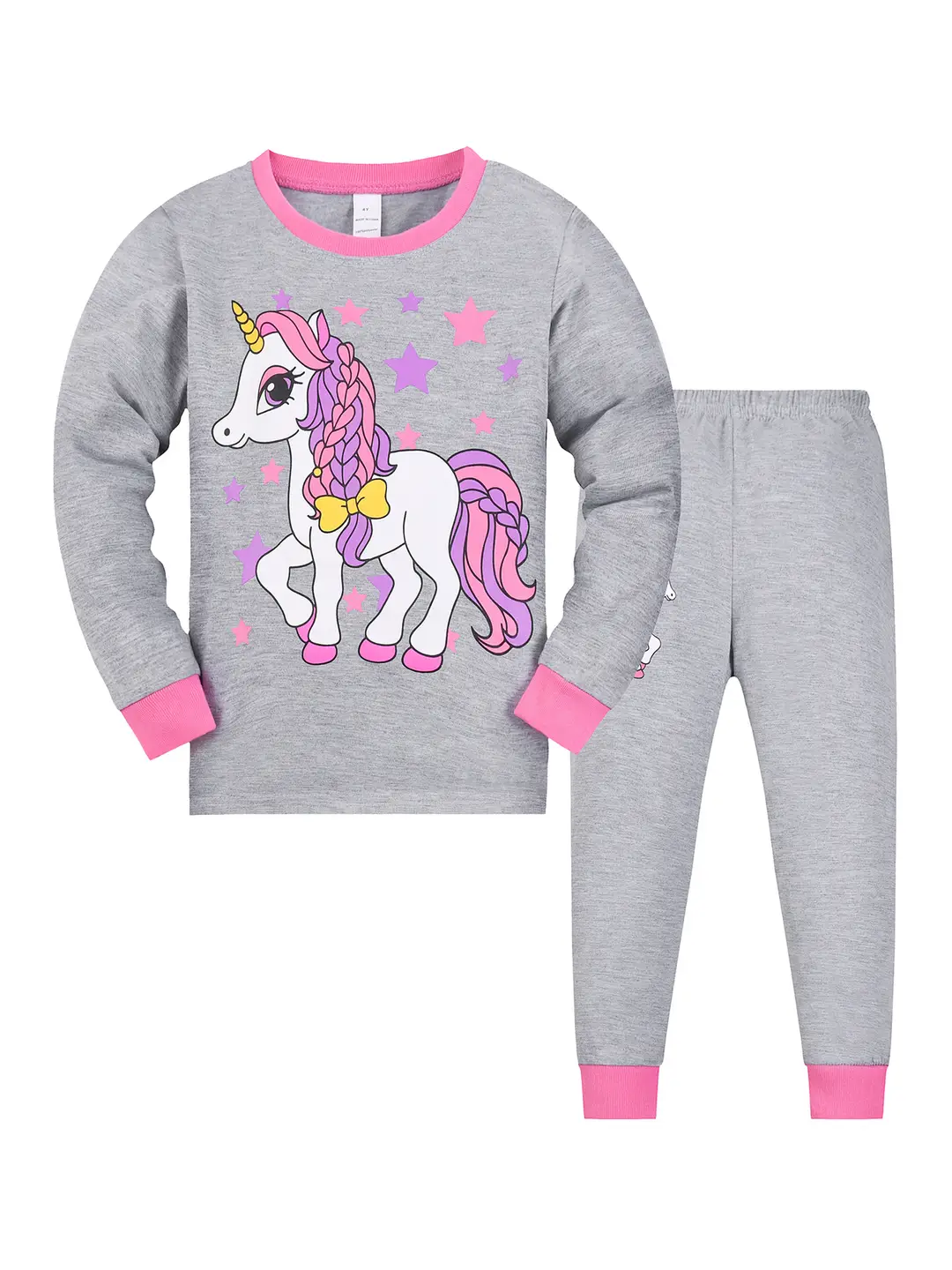 Kids Pajamas Set Flame Retardant Polyester Dinosaur Tractor Design