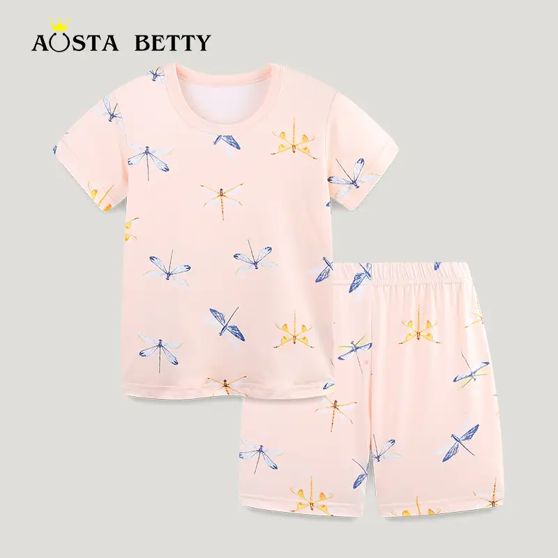 Aosta Betty Dragonfly Print Pajama Set for Girls