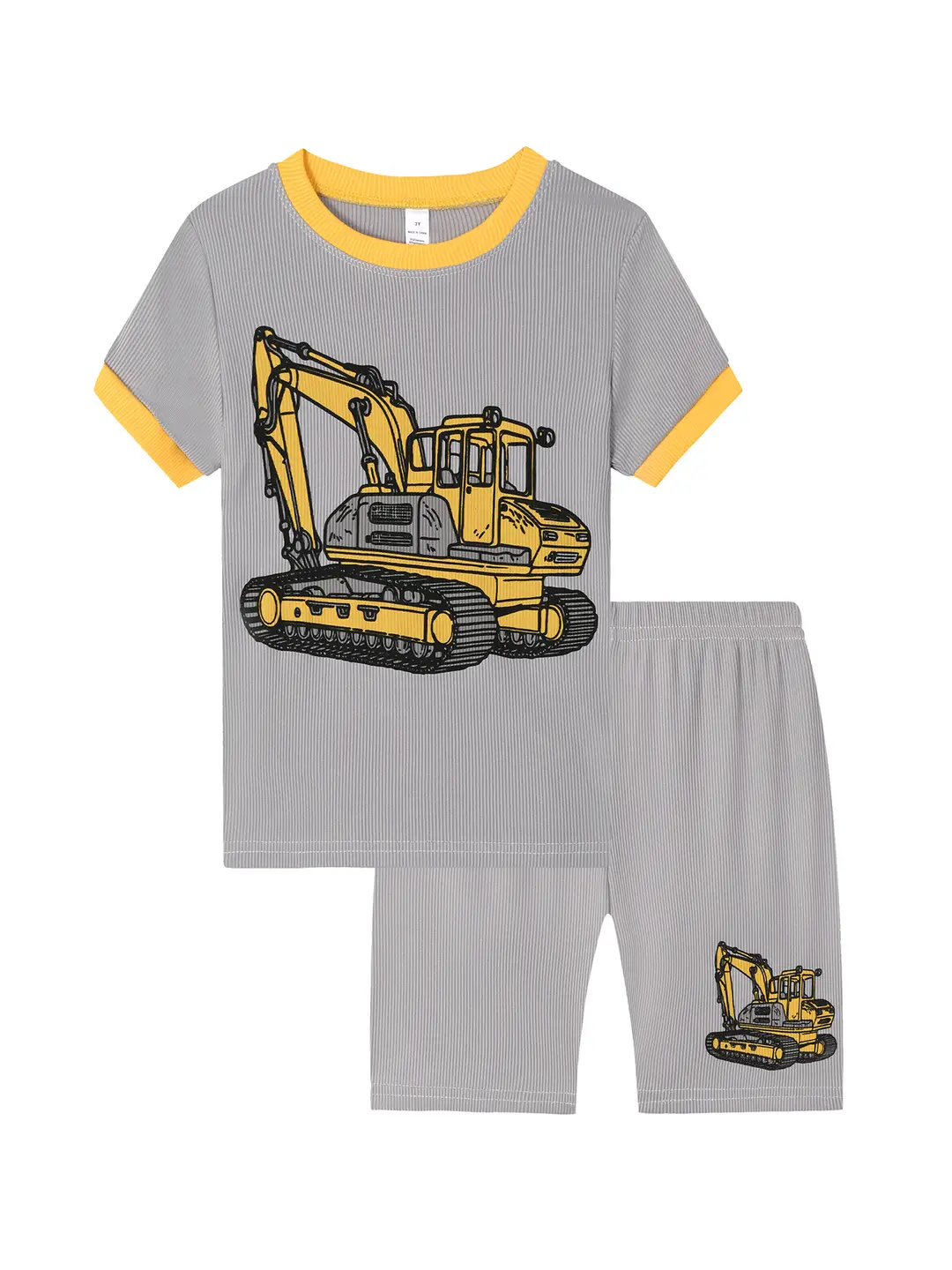 Kids Engineering Vehicle Pajamas Set Multi Color