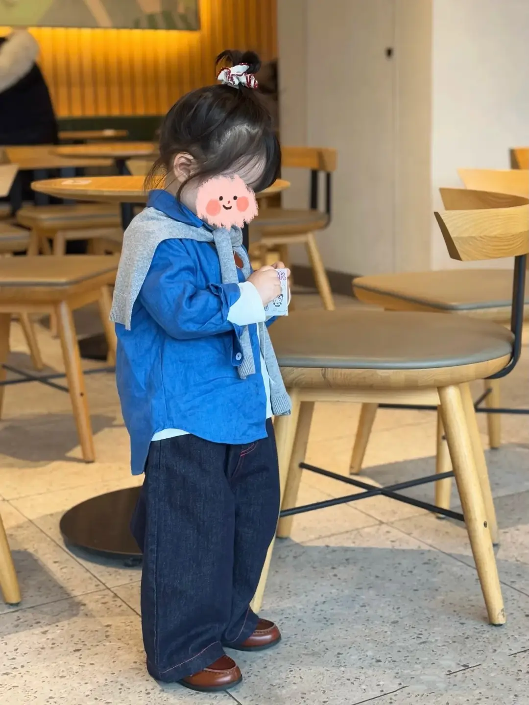 White Korean Style Long Sleeve Shirt for Kids