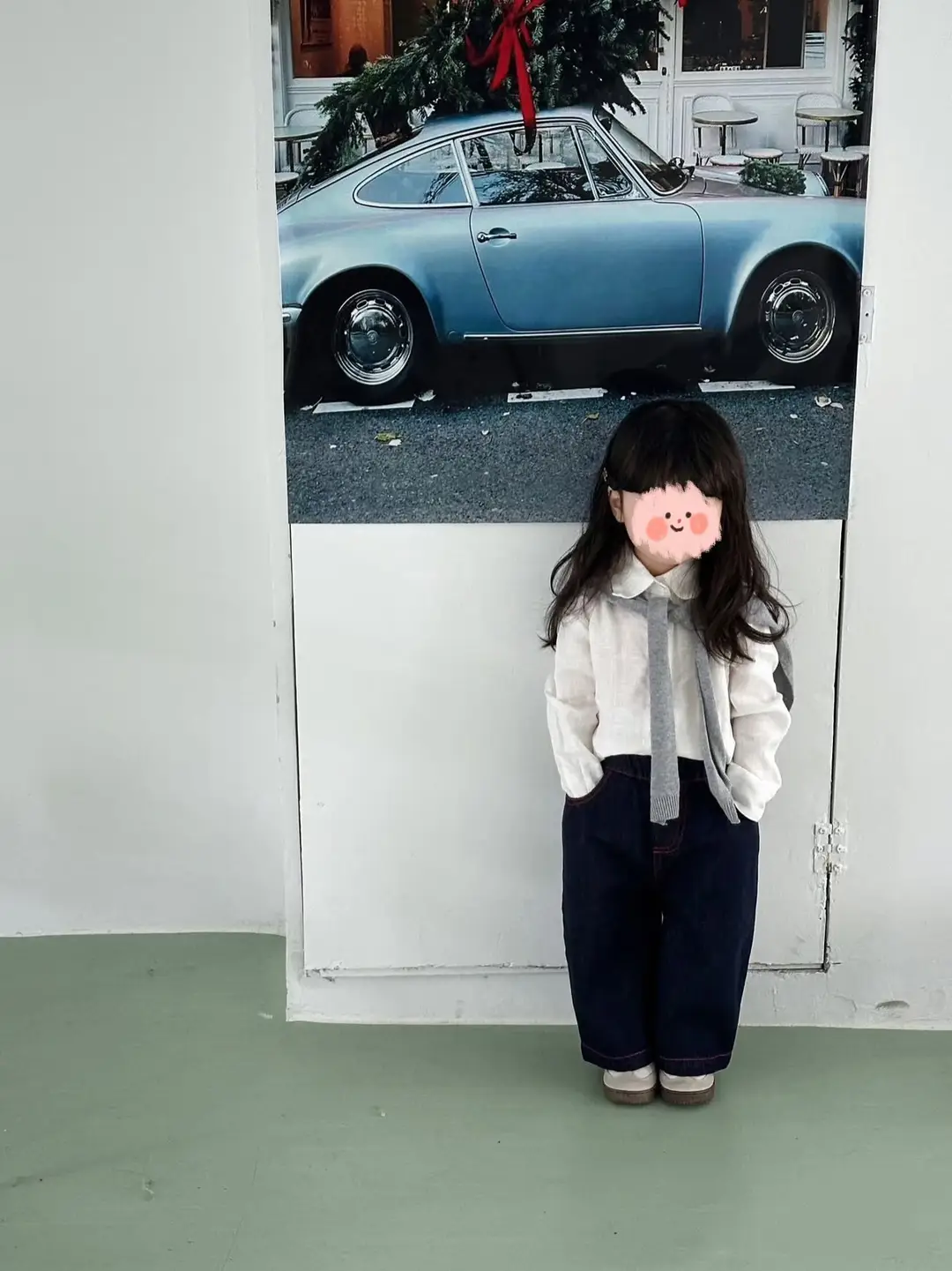 White Korean Style Long Sleeve Shirt for Kids