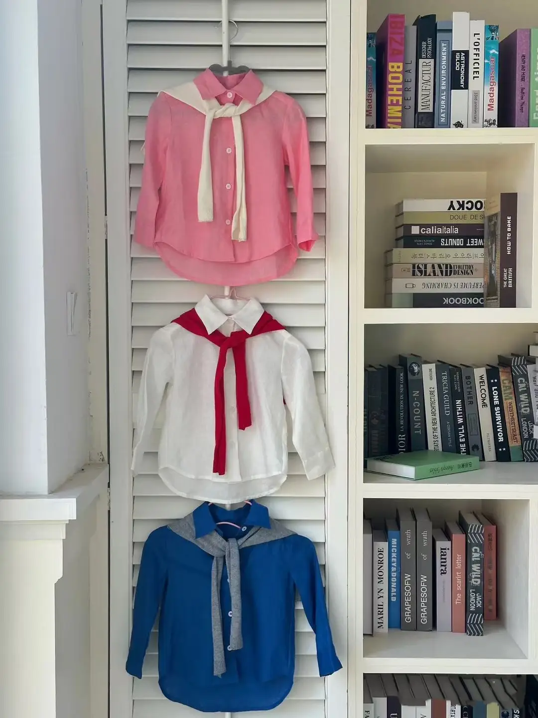 White Korean Style Long Sleeve Shirt for Kids