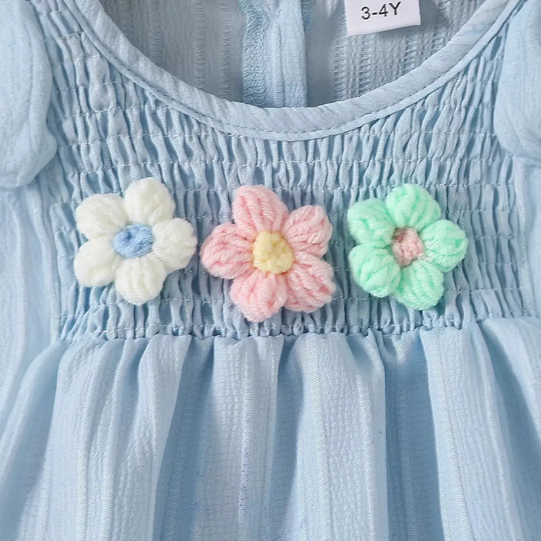 Light Green 3D Floral Baby Suit Set for Girls