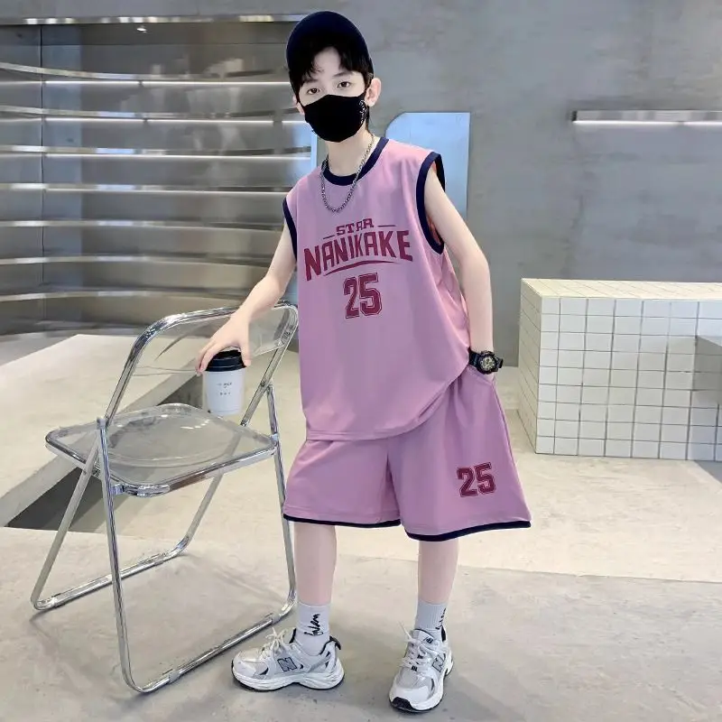 Kids Star Nanikake Sleeveless Vest & Shorts Set Pink