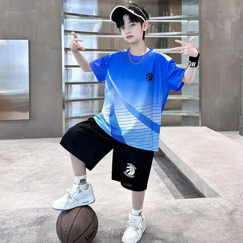 Kids Gradient Blue Sportswear Set for Boys