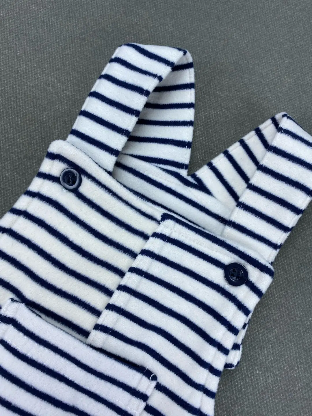 Navy Striped Baby Overalls Set with Front Pocket