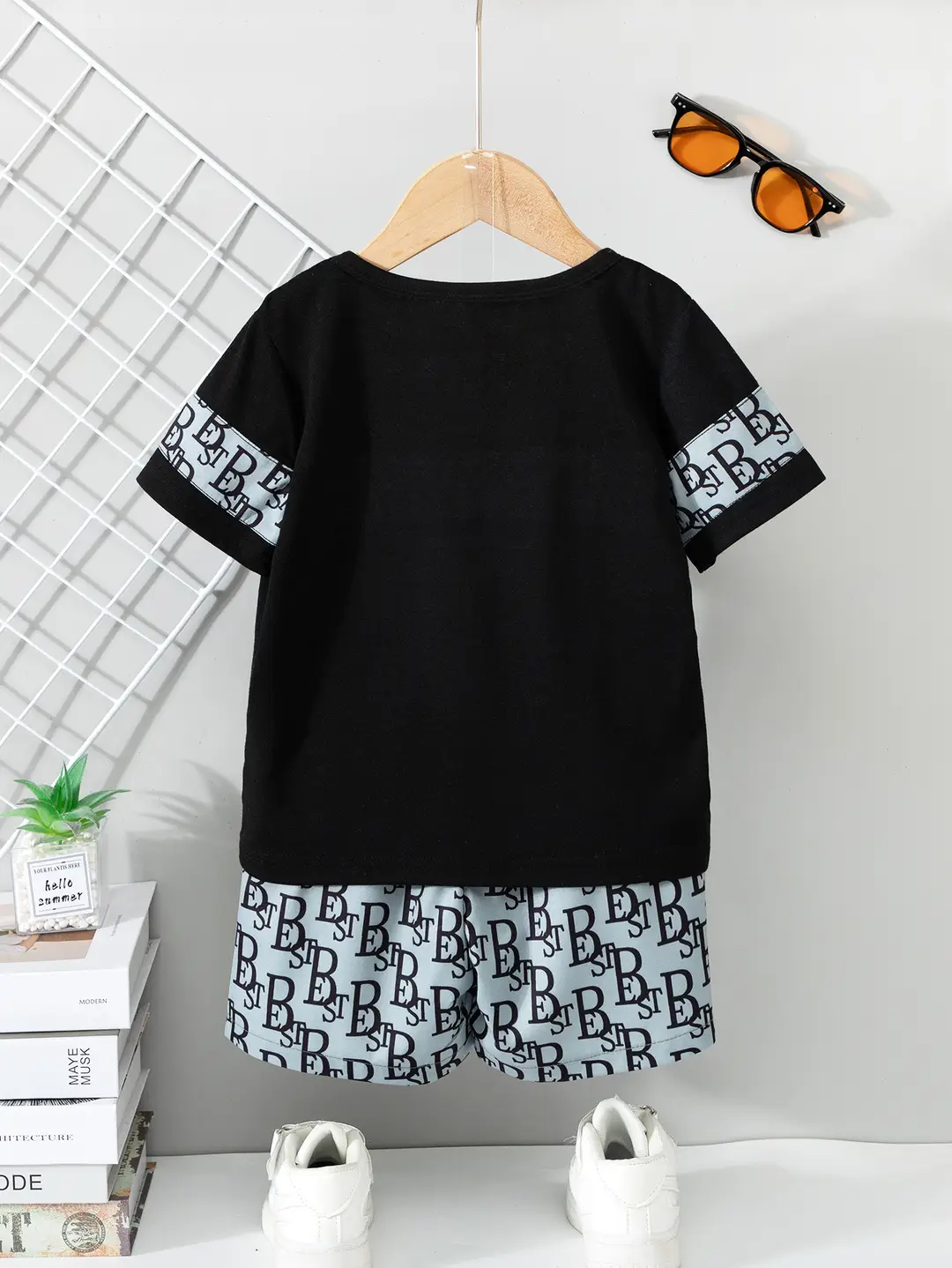 Kids Printed 3-Piece Summer Outfit Set with Bag