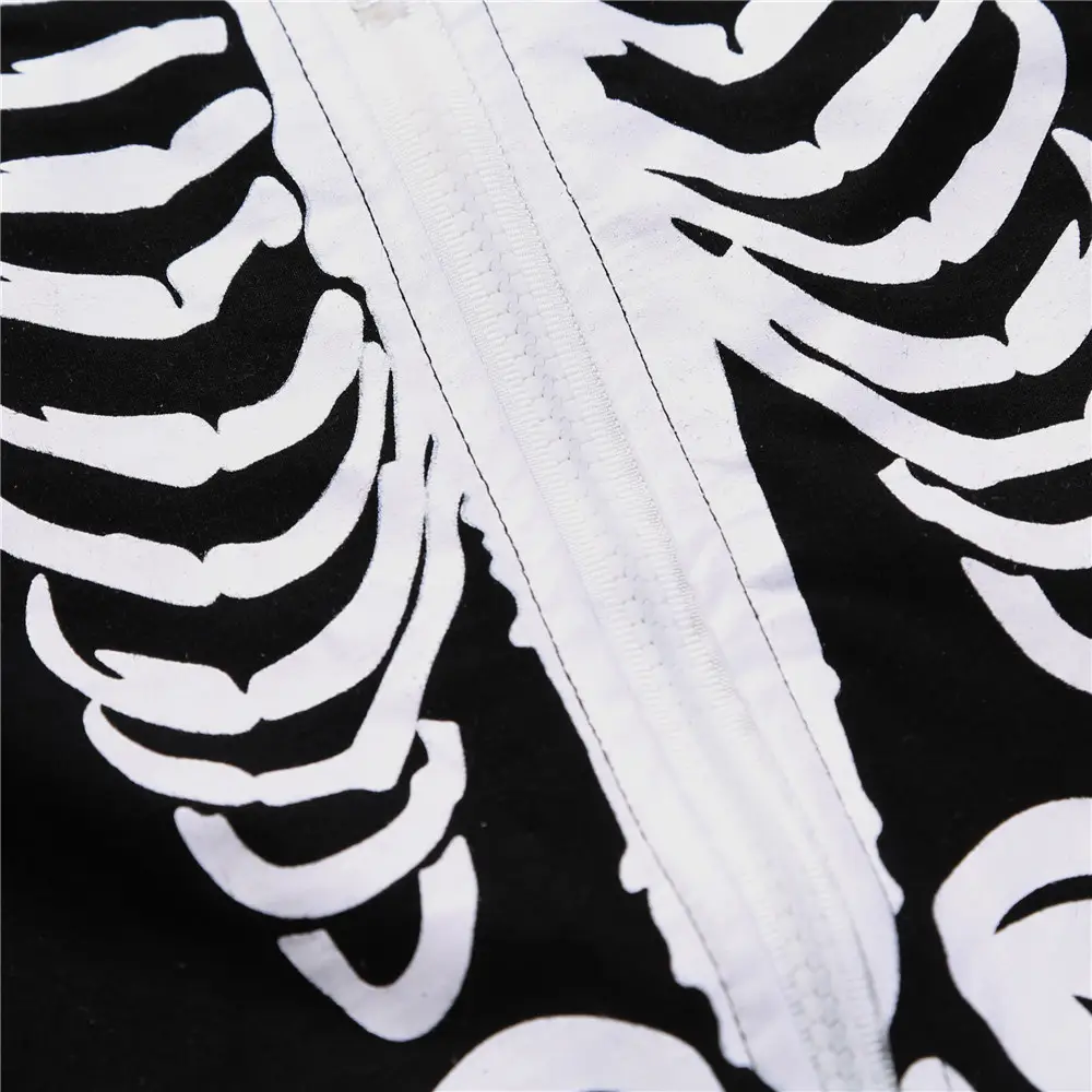 Kids Hooded Skeleton Suit Halloween Party Wear