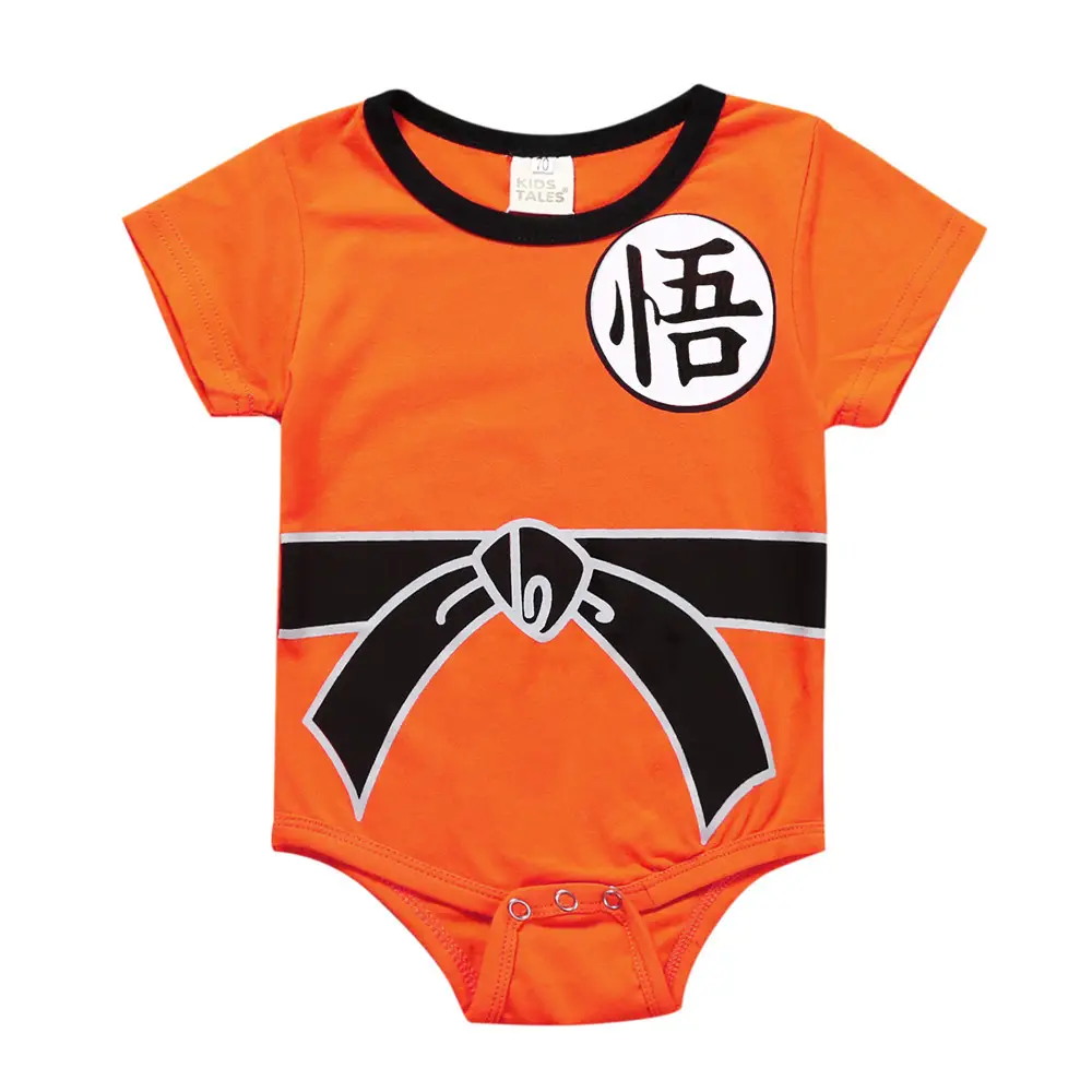 Sun Wukong Baby Jumpsuits Orange Black Summer Playwear