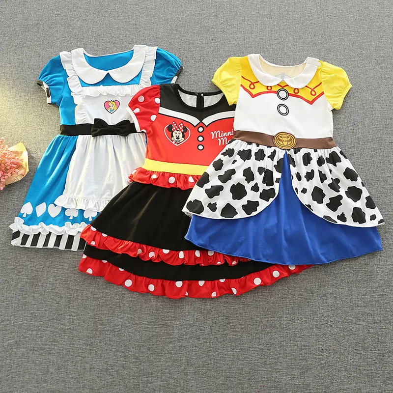 Girls Summer Dress Snow White Cotton Dress Halloween Costume Dropshipping