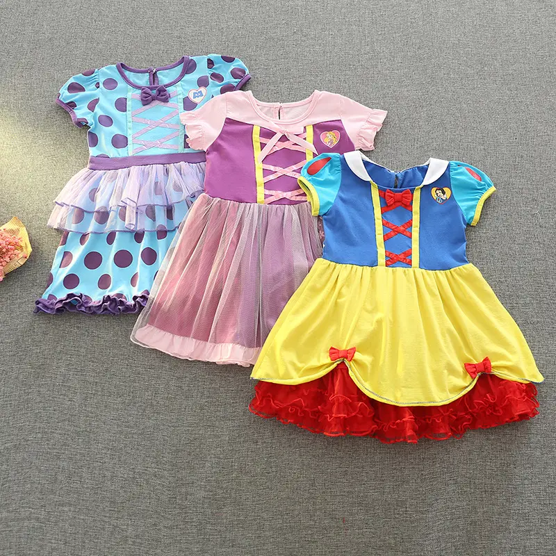 Girls Summer Dress Snow White Cotton Dress Halloween Costume Dropshipping