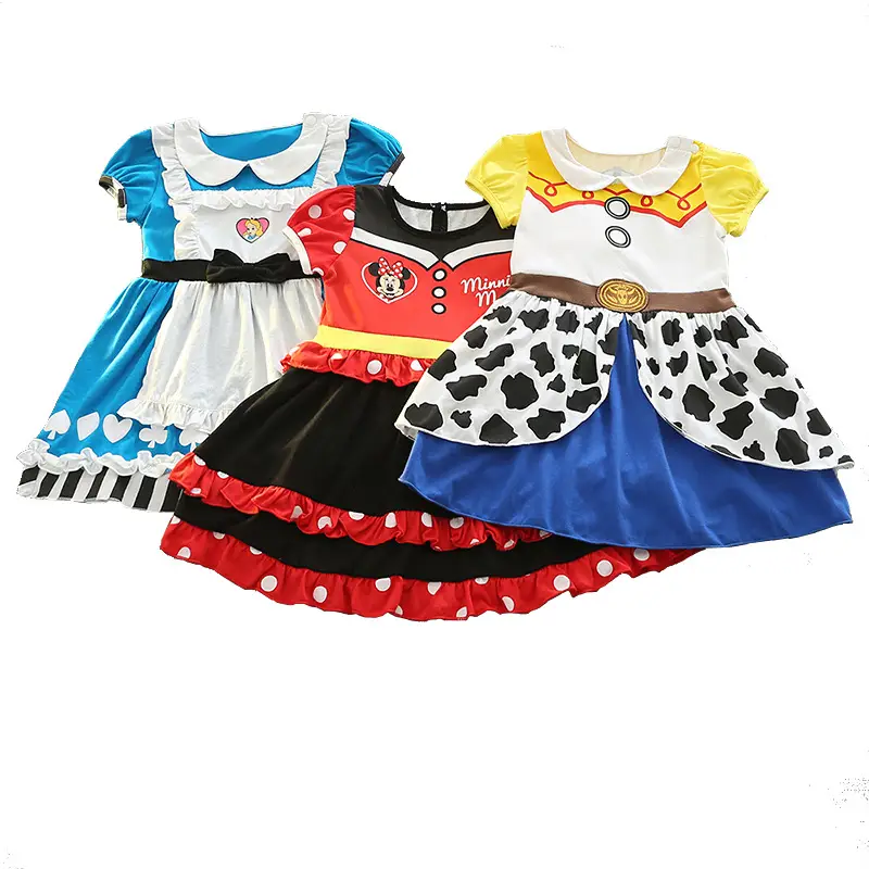 Girls Summer Dress Snow White Cotton Dress Halloween Costume Dropshipping