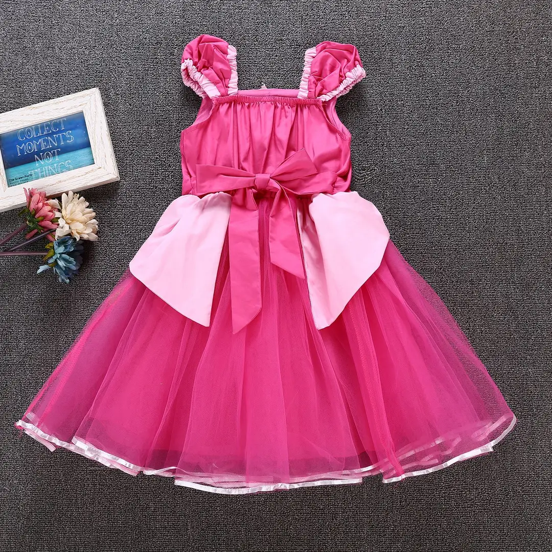 Pink Princess Tulle Dress for Girls Summer Wear