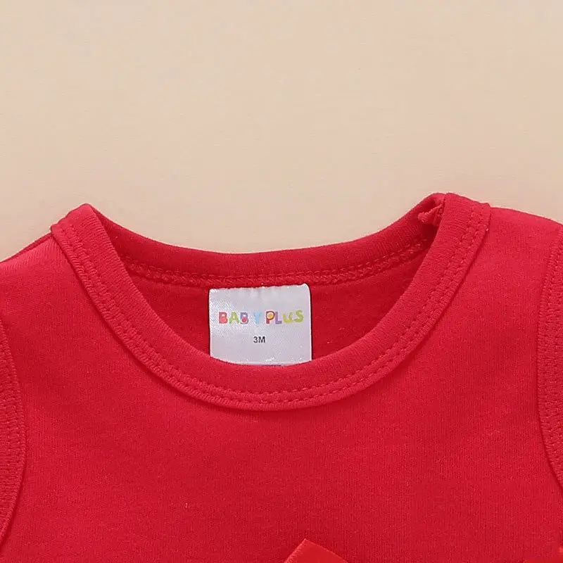 Red Sleeveless Princess Dress with Bow for Baby 0-3M