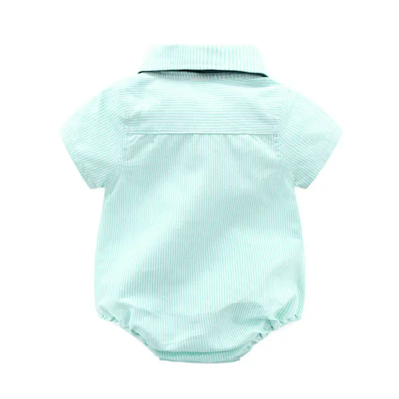 Baby Romper Set Navy Bow Tie Candy Green Shorts
