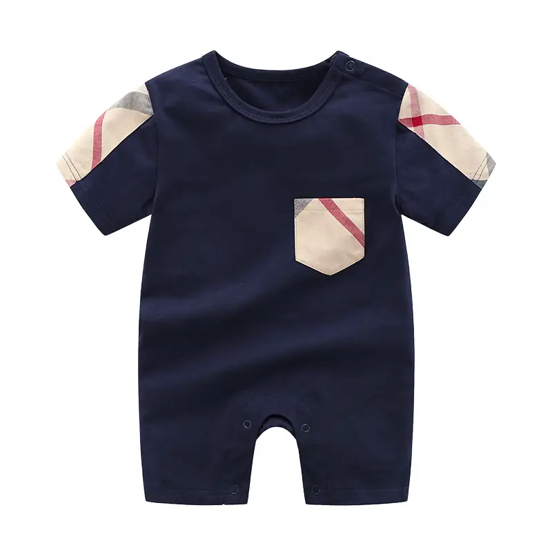 Baby Checkered Jumpsuit Set Cotton Summer 3 Colors
