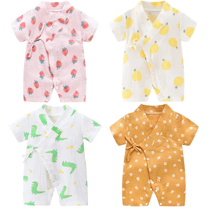 Baby Pajamas Set Cotton Wrap Front Summer Warm