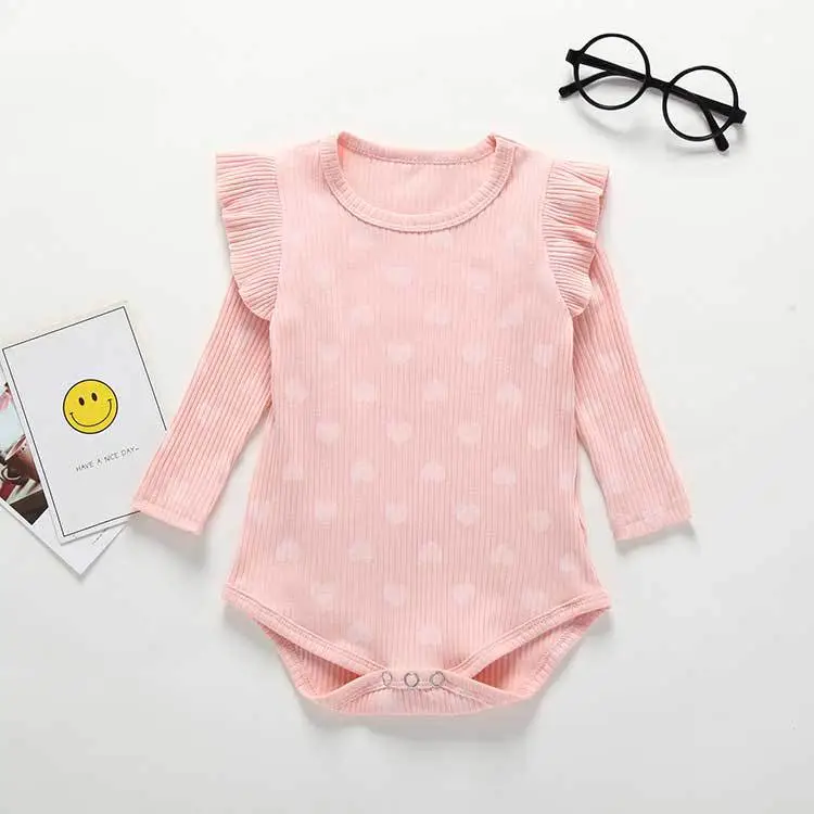 Baby Heart Long Sleeve Onesie Cotton Spring Wear