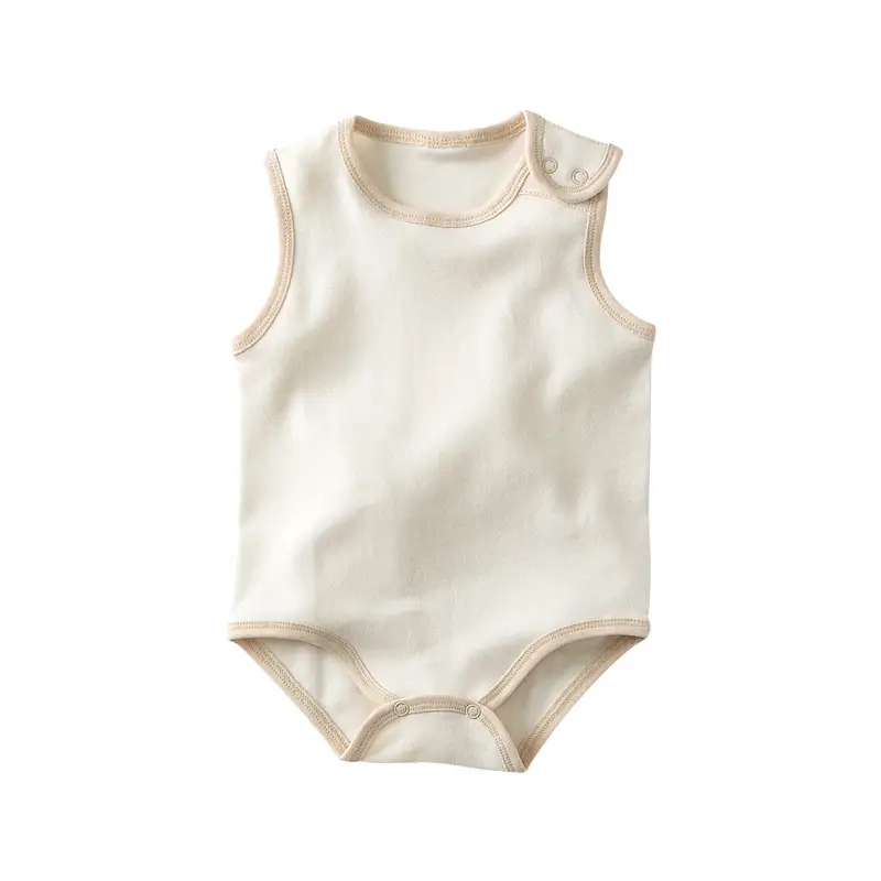 Sleeveless Cotton Baby Suit Cream White