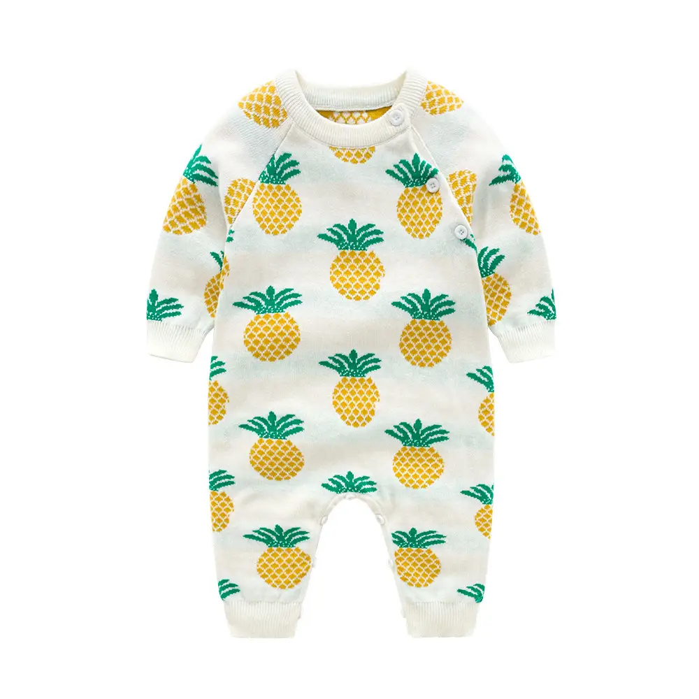 Baby Dinosaur Knitted Jumpsuit Gray Cotton