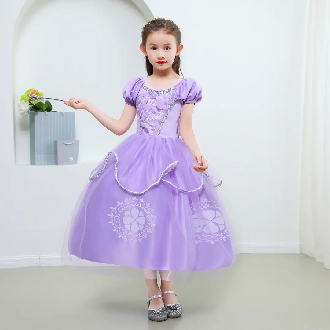 Sophia Princess Lavender Dress for Girls Party Wear