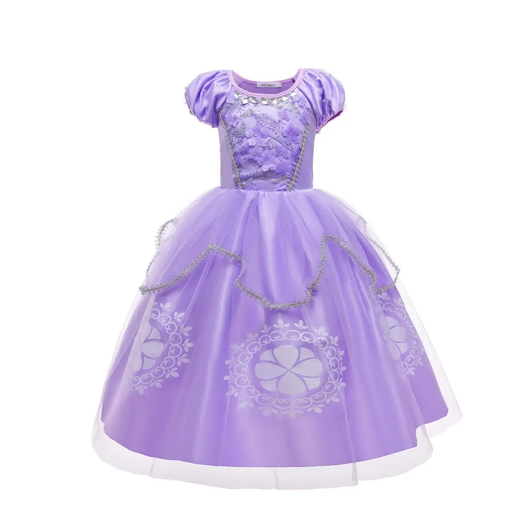 Sophia Princess Purple Tulle Dress for Girls