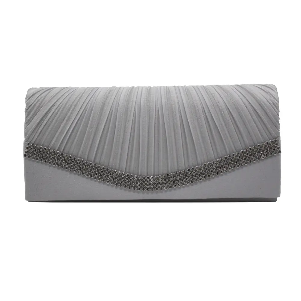 Satin Pleated Clutch for Weddings Parties