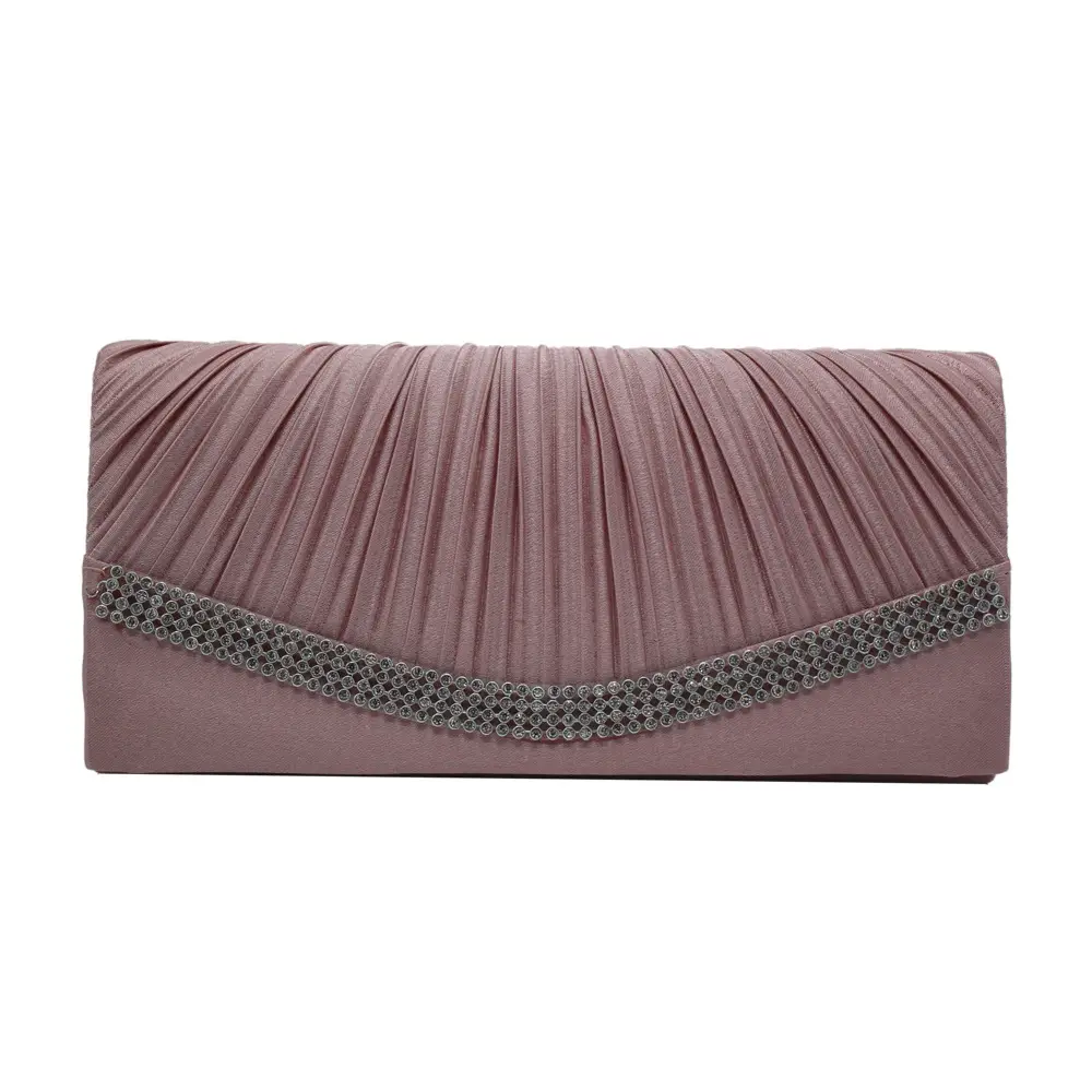 Satin Pleated Clutch for Weddings Parties