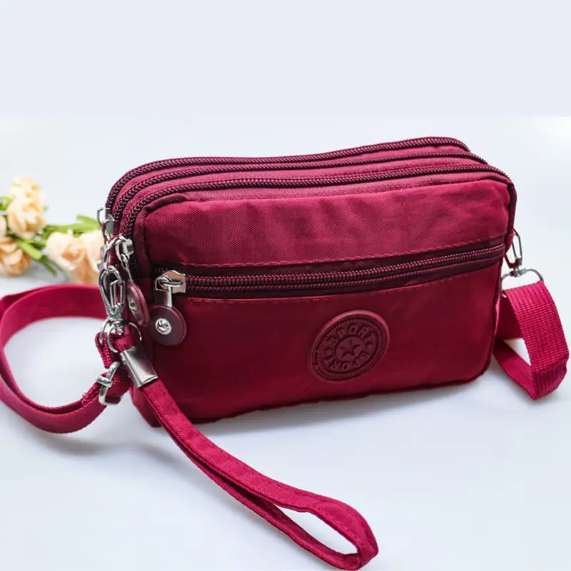 Pink Heart Crossbody Bag with 4 Zippers for Women