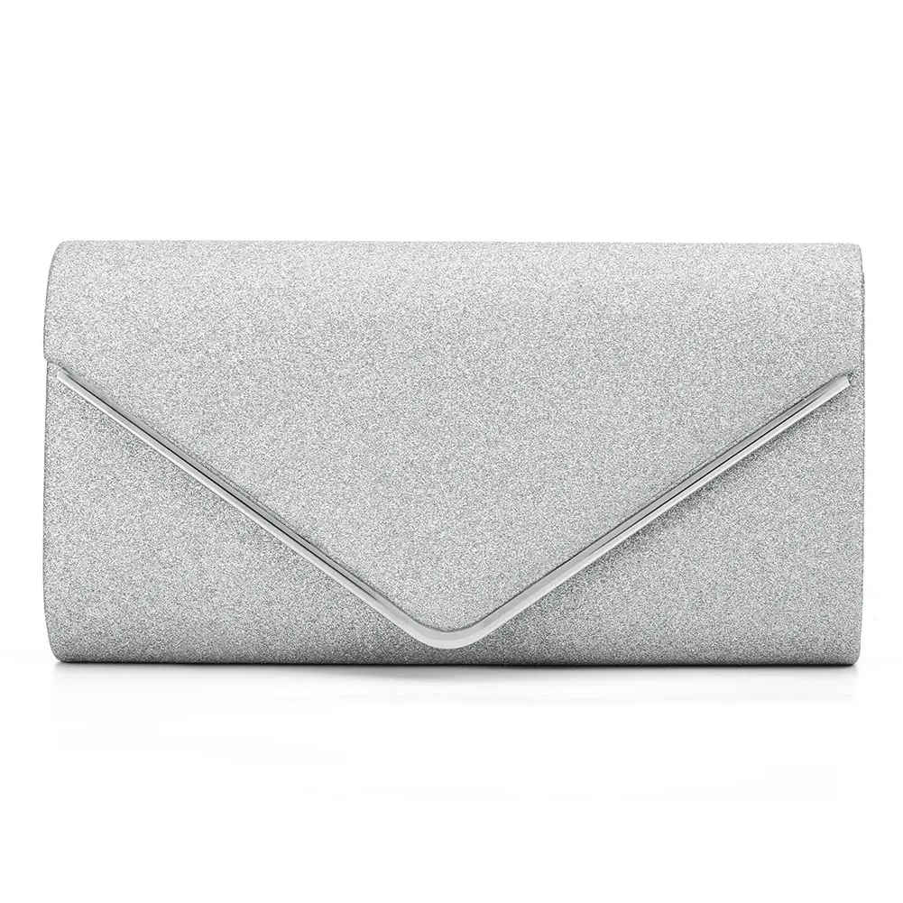 Black Glitter Envelope Clutch Bag for Women Evening Use
