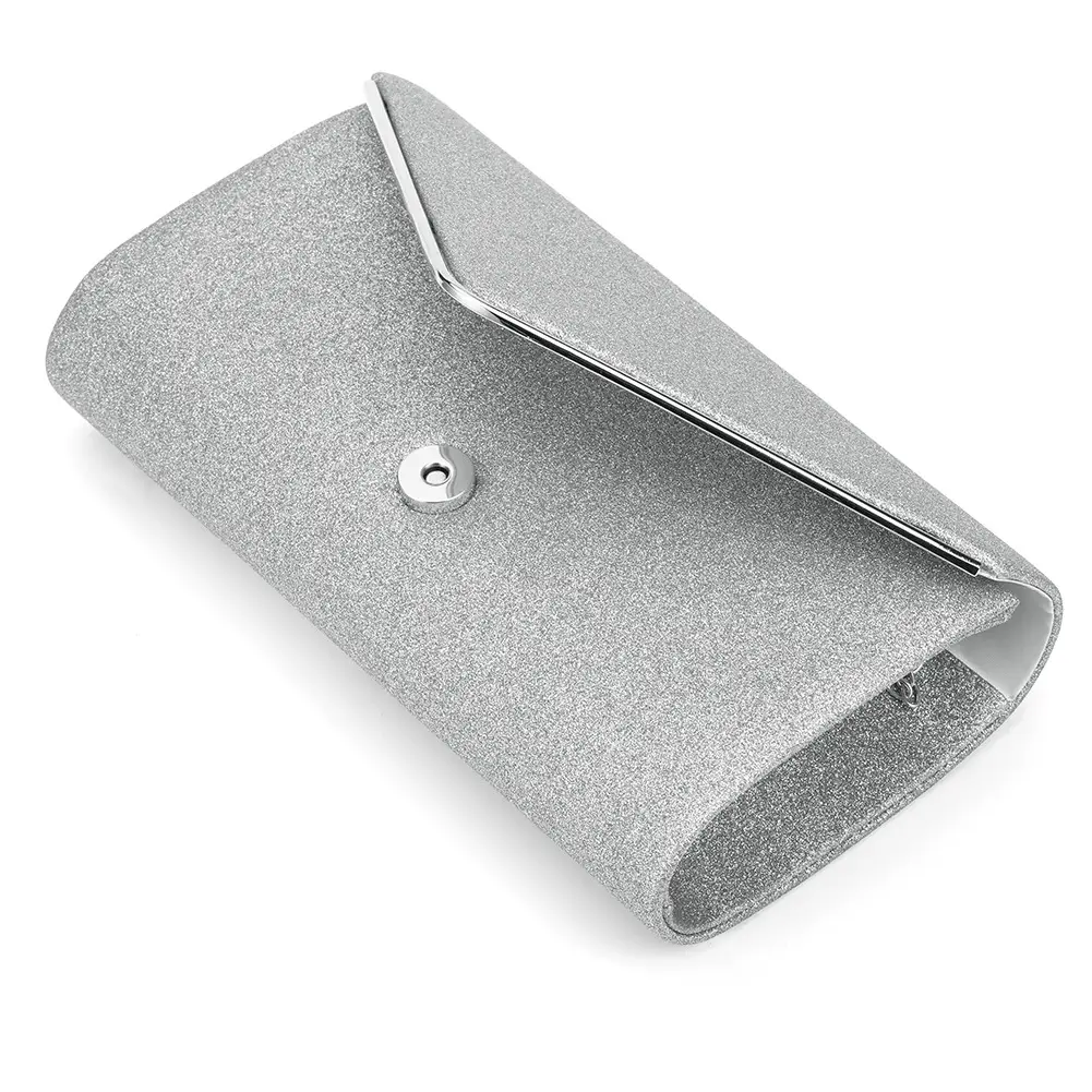 Black Glitter Envelope Clutch Bag for Women Evening Use