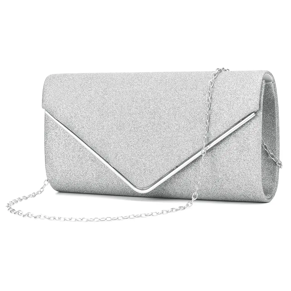 Black Glitter Envelope Clutch Bag for Women Evening Use