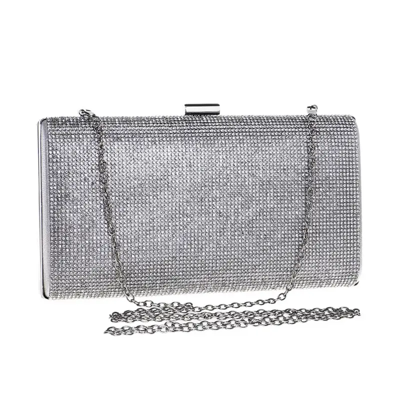 Silver Rhinestone Clutch Bag for Women Evening Party