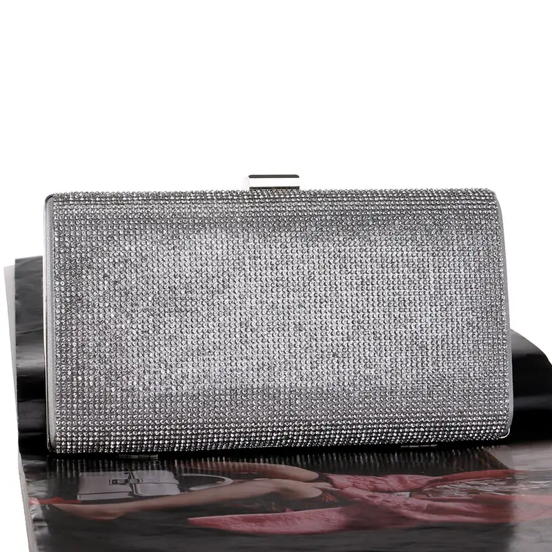 Silver Rhinestone Clutch Bag for Women Evening Party