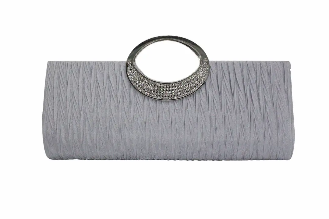 Pink Pleated Rhinestone Clutch Bag for Women