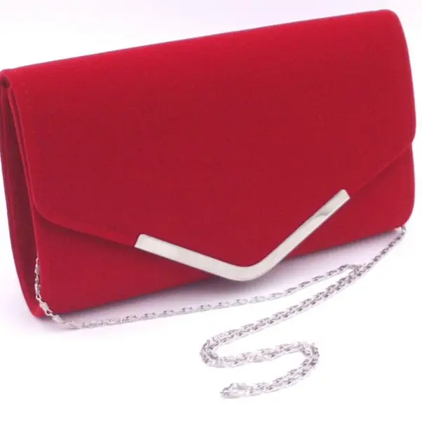 Red Velvet Evening Clutch for Women