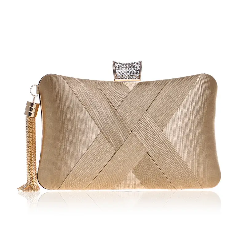 Women's Gold Tassel Evening Clutch Bag