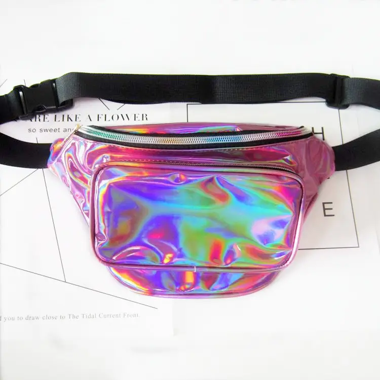 Women Holographic Waist Bag Neon Colorful Sports Crossbody