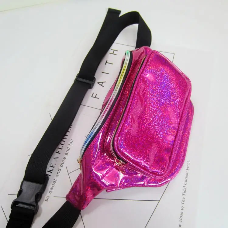 Women Holographic Waist Bag Neon Colorful Sports Crossbody