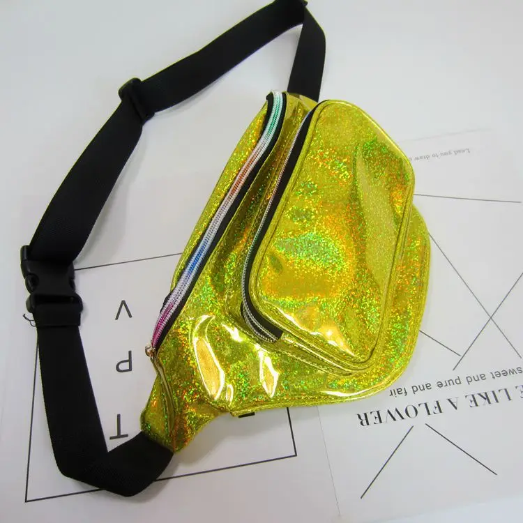 Women Holographic Waist Bag Neon Colorful Sports Crossbody