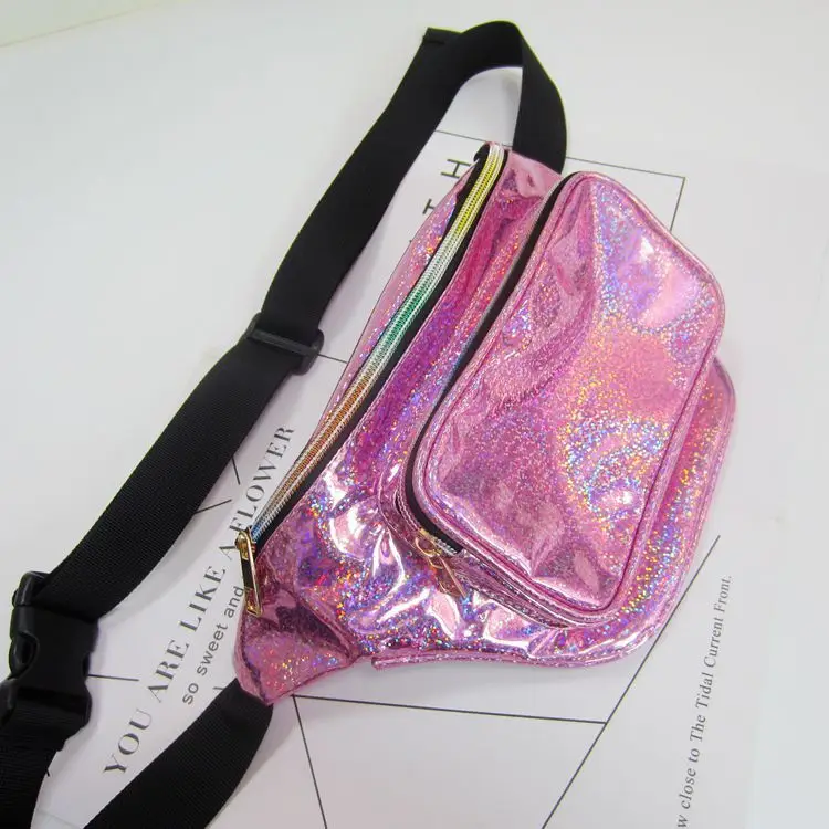 Women Holographic Waist Bag Neon Colorful Sports Crossbody