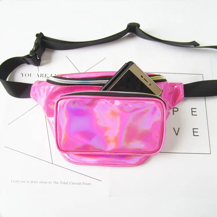 Women Holographic Waist Bag Neon Colorful Sports Crossbody