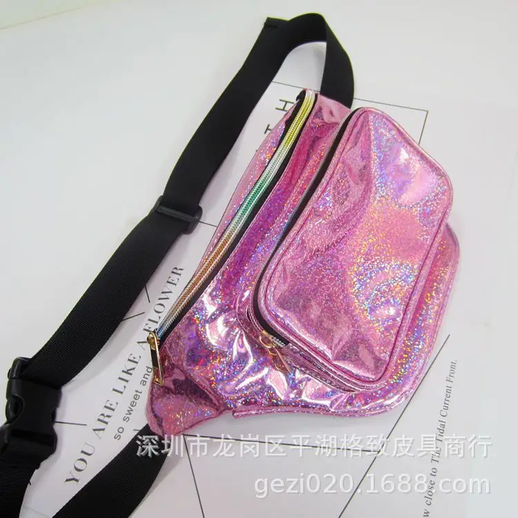 Women Holographic Waist Bag Neon Colorful Sports Crossbody