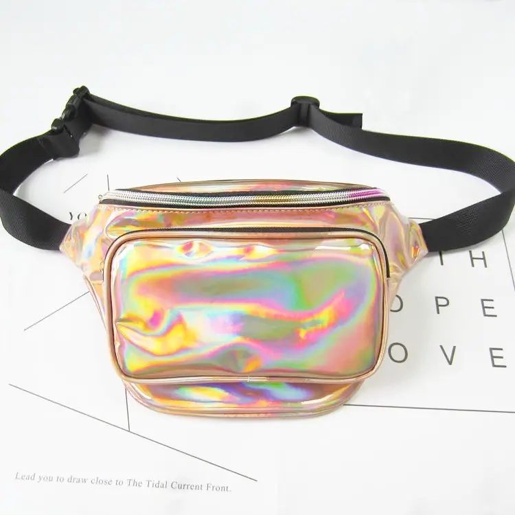 Women Holographic Waist Bag Neon Colorful Sports Crossbody