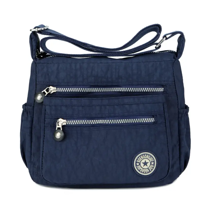 Women's Waterproof Nylon Crossbody Bag Dark Blue Casual