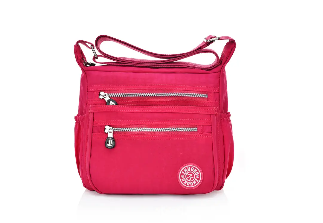 Women Nylon Waterproof Crossbody Bag Pink