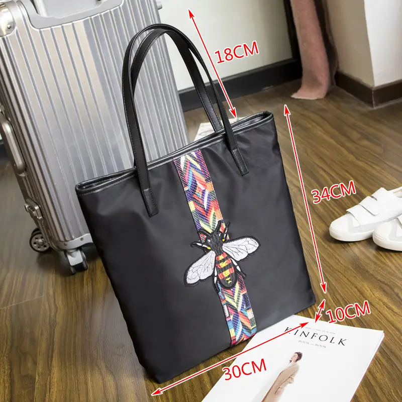 Women Embroidered Shoulder Bag Black 2024