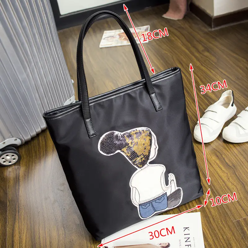 Women Embroidered Shoulder Bag Black 2024